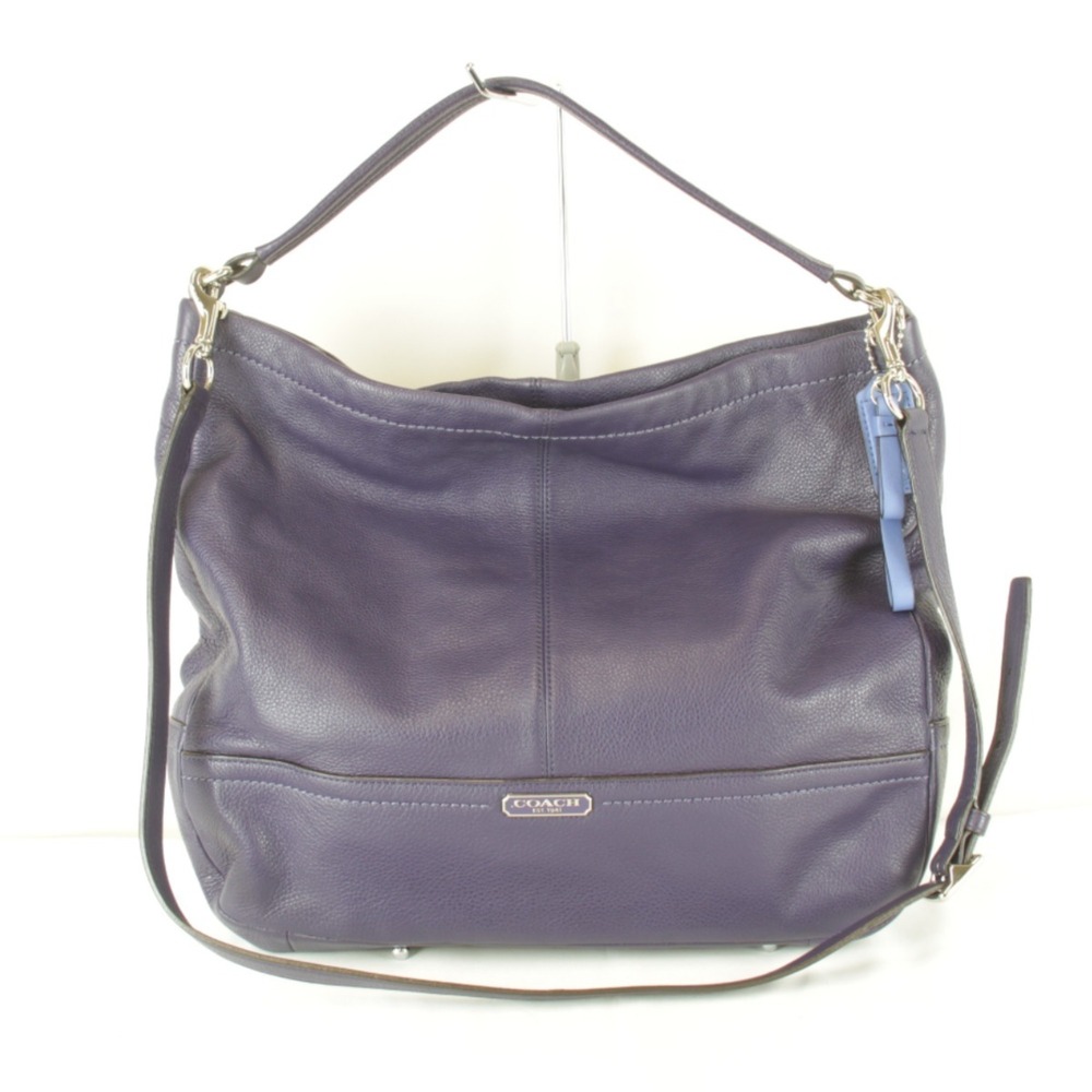 COACH F23293 2-Way Shoulder Bag, Leather, Purple, Women's